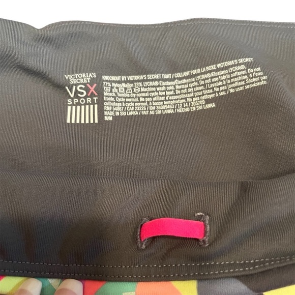 Victoria's Secret VSX Sport Knockout Leggings - Pink, Yellow, Black Size M - Picture 6 of 7